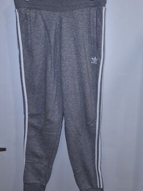 Adidas Men's Grey Track Joggers with Side Stripes With Matching Zip Up Hoodie